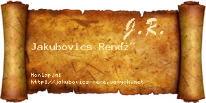 Jakubovics René névjegykártya